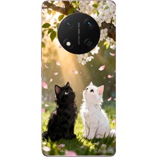 Le Balvo Honor Magic 7 Lite Uyumlu Ilkbahar Kedileri Baskılı Silikon Kılıf
