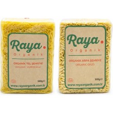 Raya Organik Organik Arpa Şehriye ve Tel Şehriye 500 gr - 2'li Paket