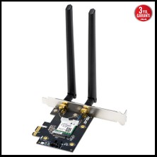 Asus PCE-BE6500, BE6500, 2xanten, 6500MBPS, Tri-Bant, 6ghz Wifi 7, Bluetooth V5.4, Wpa3, Pcı-Express X1, Pcıe Adapter