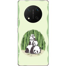 Le Balvo Honor Magic 7 Lite Uyumlu Panda Ailesi Baskılı Silikon Kılıf