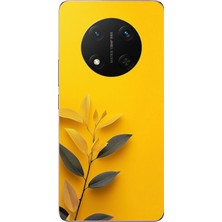 Le Balvo Honor Magic 7 Lite Uyumlu Sarı Siyah Çiçekler Baskılı Silikon Kılıf
