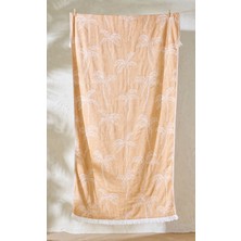 Ege Cotton %100 Pamuk Palm Desenli Peştemal Hardal 90 x 160 cm