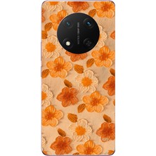 Le Balvo Honor Magic 7 Lite Uyumlu Turuncu Papatyalar Baskılı Silikon Kılıf