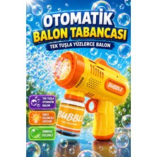 Yıldırım Oyuncak Pilli Işıklı Otomatik Balon Köpük Tabancası 14CM – Tek Tuşla Yüzlerce Balon Çıkaran Bubble Gun Oyuncak