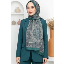 Hadiora Kadın Mint Mandala Desenli Organik Pamuk Soft Şal