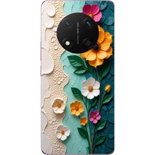 Le Balvo Honor Magic 7 Lite Uyumlu Güzel Modern Çiçekler Baskılı Silikon Kılıf