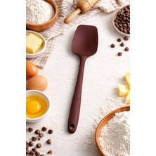 Evolis Kitchen 1 Adet Tekli Isıya Dayanıklı Yanmaz Yapışmaz Silikon Kahverengi Spatula