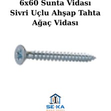 Seka Hand Tools 6X60 Sunta Vida Paket 50 Adet - Kalınlık 6 mm - Uzunluk 60 mm - Sivri Uçlu Ahşap Tahta Ağaç Vidası