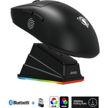 Sarftech Kablosuz Rgb Ultra Hafif 51GR Şarj Istasyonlu 6.400 Dpı  Gaming Oyuncu Mouse  Bluetooth + 2.4g + Kablolu Oyuncu Mouse