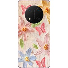Le Balvo Honor Magic 7 Lite Uyumlu Kelebekli Papatya Baskılı Silikon Kılıf