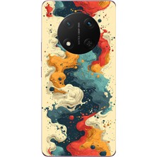 Le Balvo Honor Magic 7 Lite Uyumlu Ahenkli Boya Izleri Baskılı Silikon Kılıf