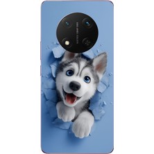 Le Balvo Honor Magic 7 Lite Uyumlu Sibirya Kurdu Baskılı Silikon Kılıf