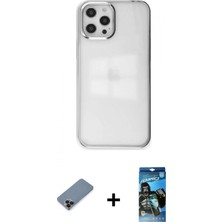 İlk El Grup Pilelistore™ iPhone 12 Pro Max Kılıf Doruk Doku Prime - Siyah 34D Izgaralı Cam + Metal Kamera Lens Koruma Cam - Sh