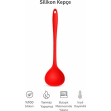 Evolis Kitchen 1 Adet Isıya Dayanıklı Yanmaz Yapışmaz Silikon Kepçe