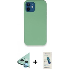 Pileli Store Pilelistore™ iPhone 12 Kılıf Zirve Modern Özel Seri - Şeffaf Pasifik Cam Ekran Koruyucu + Raze Metal Kamera Lens - Mı