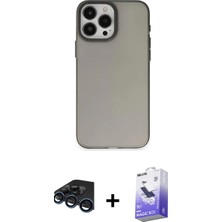 Pileli Store Pilelistore™ iPhone 15 Pro Kılıf Ahenk Çizgi Prime - Siyah Bilvis 5in1 5d Magic Hayalet Cam Ekran Koruyucu + Raze Metal Kamera Lens - Lt