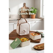Porsima BL25229 Isı Yalıtımlı Çanta Paslanmaz Çelik 2 Parça Vakumlu Yemek Termosu Beslenme Kutusu Taşınabilir Lunch Box Sefer Tası