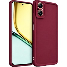 Fenza Realme C67 ve Realma 12 Lite Uyumlu Bordo Renkli Mat Silikon Telefon Kılıfı