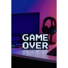 Alisa 3D Game Over Kabartmalı Logo, Bilgisayar Odası, Masaüstü, Dekoratif Logo 18X10 cm