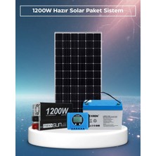 SB Solar 1200W Hazır Solar Paket | 400W Panel + 2×100AH Jel Akü | PWM Şarj Kontrol Off-Grid Güneş Enerji Sistemi