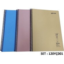 Umur Mynote 30001912 Flex Plastik Kapak Spralli A-4 Çizgili Defter  120 Yaprak Pastel Renkler ( 3 Adet )