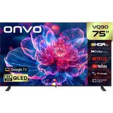 Onvo 75VQ90F2UA 75'' 190 Ekran Uydu Alıcılı 4K Ultra HD Google Smart QLED TV
