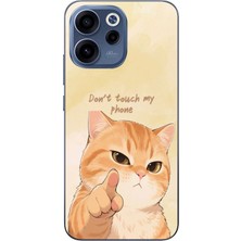 Le Balvo Oppo Reno 15F Uyumlu Dont Touch My Phone Baskılı Silikon Kılıf