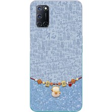 Le Balvo Oppo A52 Uyumlu Mavi Japon Desen Baskılı Silikon Kılıf
