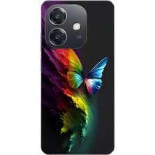 Le Balvo Oppo A3 Uyumlu Gökkuşağı Kelebeği Baskılı Silikon Kılıf