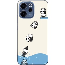 Le Balvo Oppo Reno 15F Uyumlu Yüzen Pandalar Baskılı Silikon Kılıf