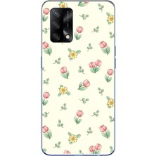 Le Balvo Oppo A74 Uyumlu Lale Çiçekleri Baskılı Silikon Kılıf