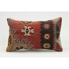 Kilim Wholesale El Yapımı Eski Kilimden Yapılmış Vintage Kırlent Kılıfı, Yün, 30X50 cm