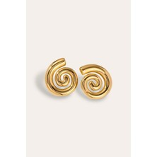New Obsessions Döngü Gold Kadın Çelik Küpe