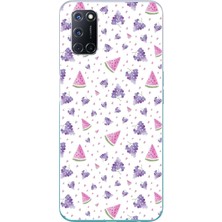 Le Balvo Oppo A52 Uyumlu Karpuz ve Üzümler Baskılı Silikon Kılıf