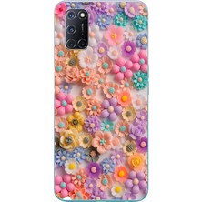 Le Balvo Oppo A52 Uyumlu Çiçek Bükleleri Baskılı Silikon Kılıf