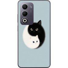 Le Balvo Oppo A5 4g Uyumlu Yin Yang Kediler Baskılı Silikon Kılıf