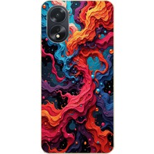 Le Balvo Oppo A38 Uyumlu Dalgaların Iz Karışımı Baskılı Silikon Kılıf