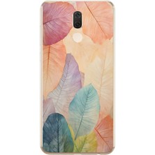 Le Balvo Huawei Mate 10 Lite Uyumlu Hafif Yapraklar Baskılı Silikon Kılıf
