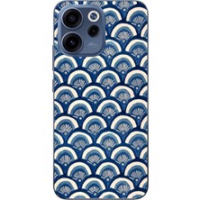 Le Balvo Oppo Reno 15F Uyumlu Mavi Bükleler Baskılı Silikon Kılıf