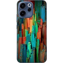 Le Balvo Oppo Reno 15F Uyumlu Dikey Renkler Baskılı Silikon Kılıf