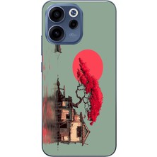 Le Balvo Oppo Reno 15F Uyumlu Sahil Evi Baskılı Silikon Kılıf