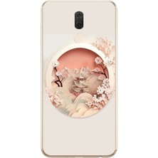 Le Balvo Huawei Mate 10 Lite Uyumlu Manzar Retro Yuvarlak Baskılı Silikon Kılıf