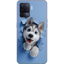 Le Balvo Oppo Reno 5 Lite Uyumlu Sibirya Kurdu Baskılı Silikon Kılıf