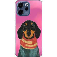 Le Balvo Oppo Reno 15F Uyumlu Sevimli Siyah Köpek Baskılı Silikon Kılıf