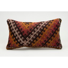 Kilim Wholesale El Yapımı Eski Kilimden Yapılmış Vintage Kırlent Kılıfı, Yün, 30X50 cm