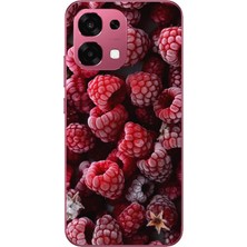 Le Balvo Oppo A6 Pro Uyumlu Ahududu Frambuaz Baskılı Silikon Kılıf