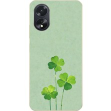 Le Balvo Oppo A38 Uyumlu Üçlü Yonca Baskılı Silikon Kılıf