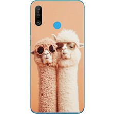Le Balvo Huawei P30 Lite Uyumlu Sevgili Lamalar Baskılı Silikon Kılıf
