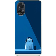 Le Balvo Oppo A38 Uyumlu Kulaklı Kedi Baskılı Silikon Kılıf