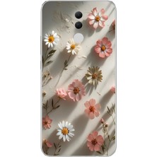 Le Balvo Huawei Mate 20 Lite Uyumlu Papatya Çiçekleri Baskılı Silikon Kılıf